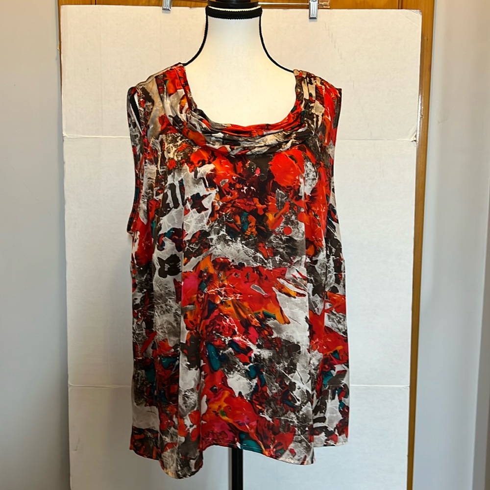 Kasper cowl neck sleeveless blouse size 2X
